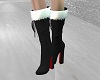 Fur Mid Calf Boots Black