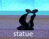 dark blue statue