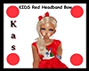 KIDS Red Headband Bow
