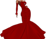 ha. Frills Gown Red