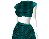 Green  striped dress
