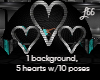 5 Hearts w/10 Poses