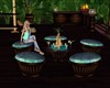 5 STOOLS TROPICAL/TABLE