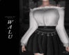 White tops+black skirt