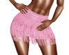 Pink fringe mini skirt