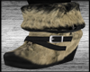 Fur Wedge Ankle Boots