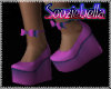 pink platforms with bows