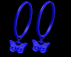 BLUE BUTTERFLY HOOPS F