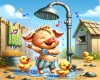 shower pig