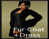 Black Fur Coat + Dress