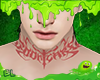 neck tattoo red