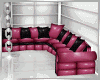 pink&black doll couch