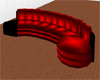 red circular table/couch