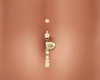 GOLD "P" BELLY PIERCING