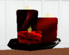 3 red/black candles