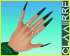 Dark green nails + rings