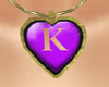 "K"_Necklace Gold Purple