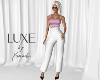 LUXE Pant Fit Wht Pink