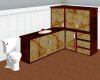 marble wood bathrom set
