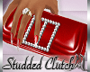 [M] Studded Clutch Red