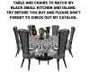 *CM*BLACK TABLE & CHAIRS