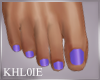 K purple flat feet nails