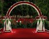 Red & White Wedding Arch
