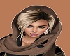 Brown hooded scarf