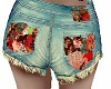 patchwork mini shorts