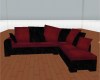 Red black sofa