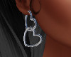 Heart x2 Earrings-Silver