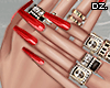 Red Nails + RIngs!