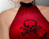 Red Bow Back Skull Top