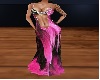 pink feathers gown