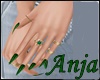 Nails with Rings Green