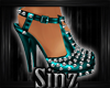 {S} TEAL SPIKE SHOES