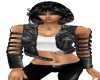 *LEATHER*/WHITE TEE