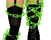 Leg chains lime green