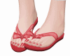 梅 red flip flops