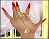 Red Nails Gold Butterfly