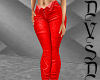 Red Open Front Jeans