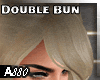 Blonde double bun