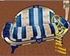 Blue gold couch