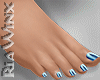Blue Metallic Bare Feet