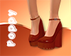 Brown round toe heels