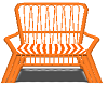 rattan chair orange