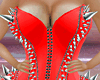 Red LatexSpiked Corset