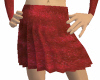 Red Velvet Pleated Skirt