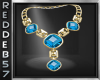 Gold Blue Topaz Necklace