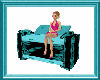 Rose Love Seat in Teal